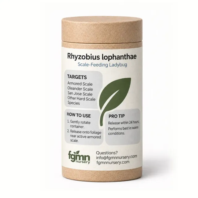 FGMN Nursery Rhyzobius Lophanthae Coccinelle Scudo 25 Pezzi