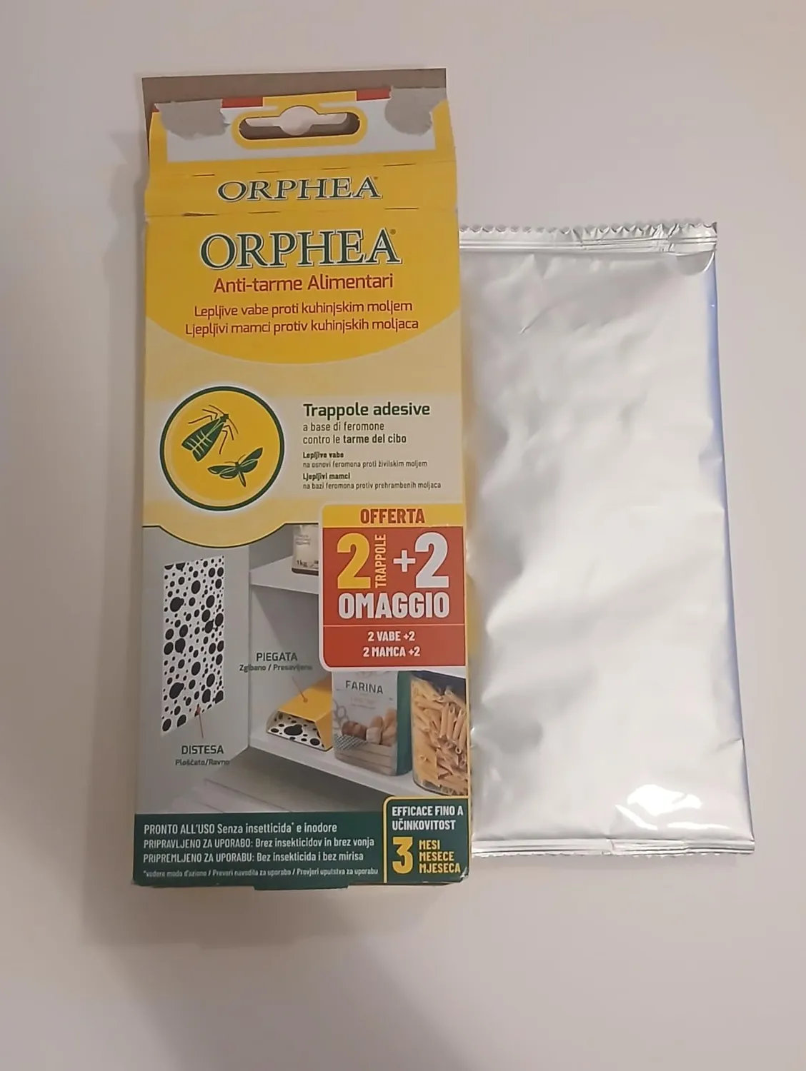 Orphea Antitarme Alimentare 4 Trappole Adesive