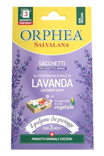 Orphea Salvalana Sacchetti lavanda 3 pezzi cassetti