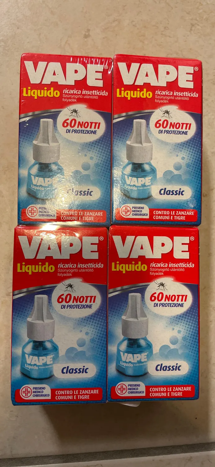 Vape Classic ricarica liquida antizanzare 4 pezzi profumo classico