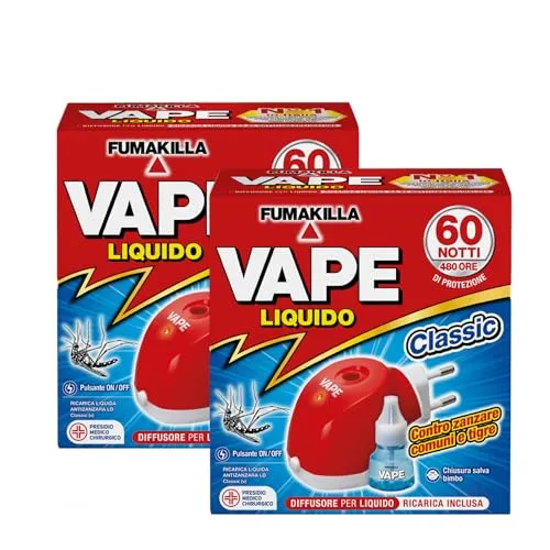 Vape Classic Diffusore Elettrico Zanzare + Ricarica 60 Notti 30 ml