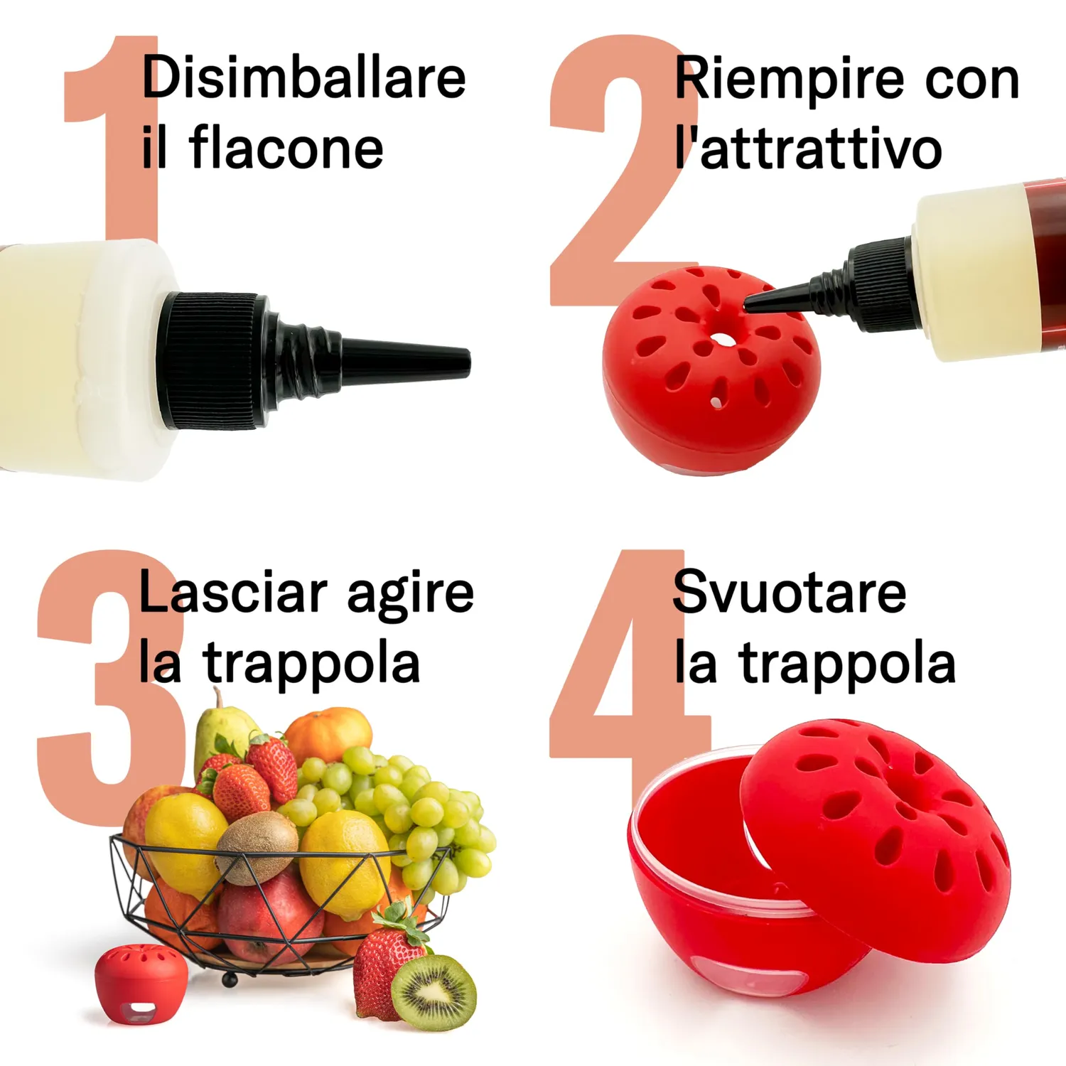 Novokill trappola moscerini frutta 2 pezzi + esca 30 ml