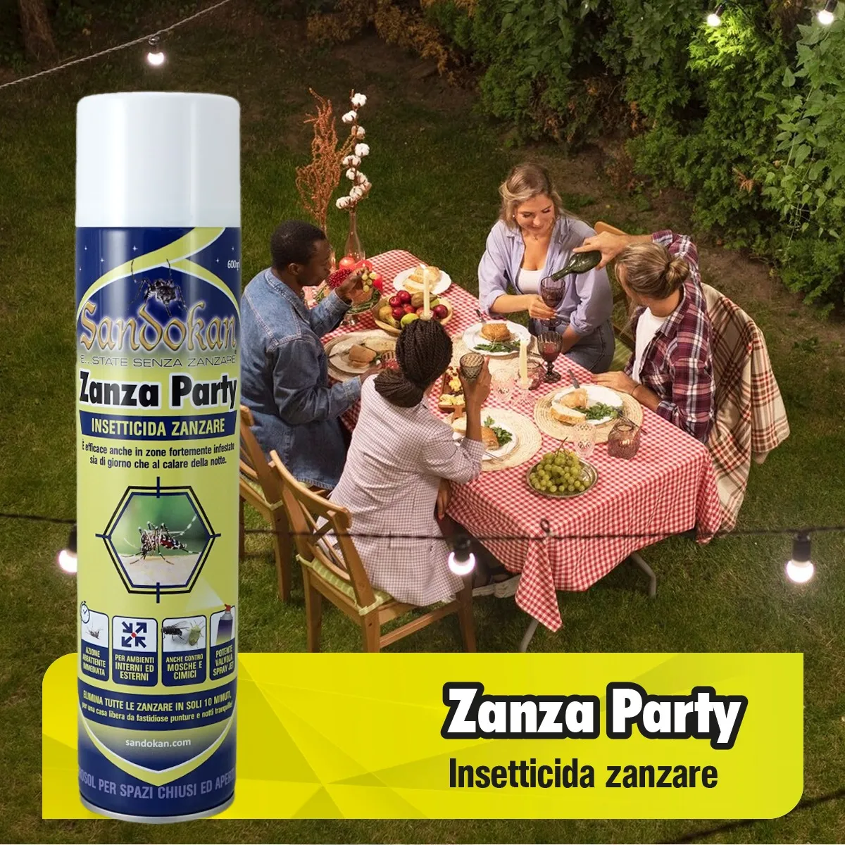 Piccio-NO! Zanza Party Spray Antizanzare 600 ml Effetto 10 Minuti