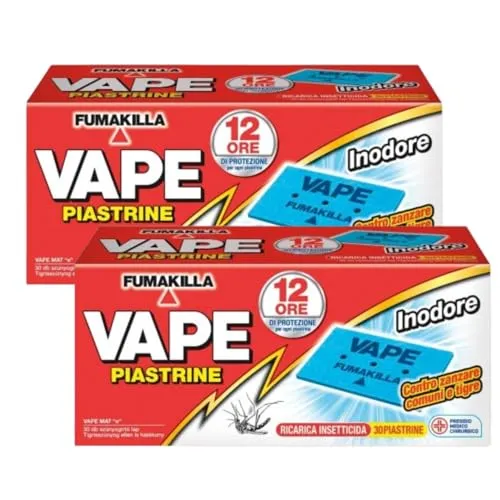Vape Piastrine Antiodore ricarica zanzare 60 pezzi 2x30