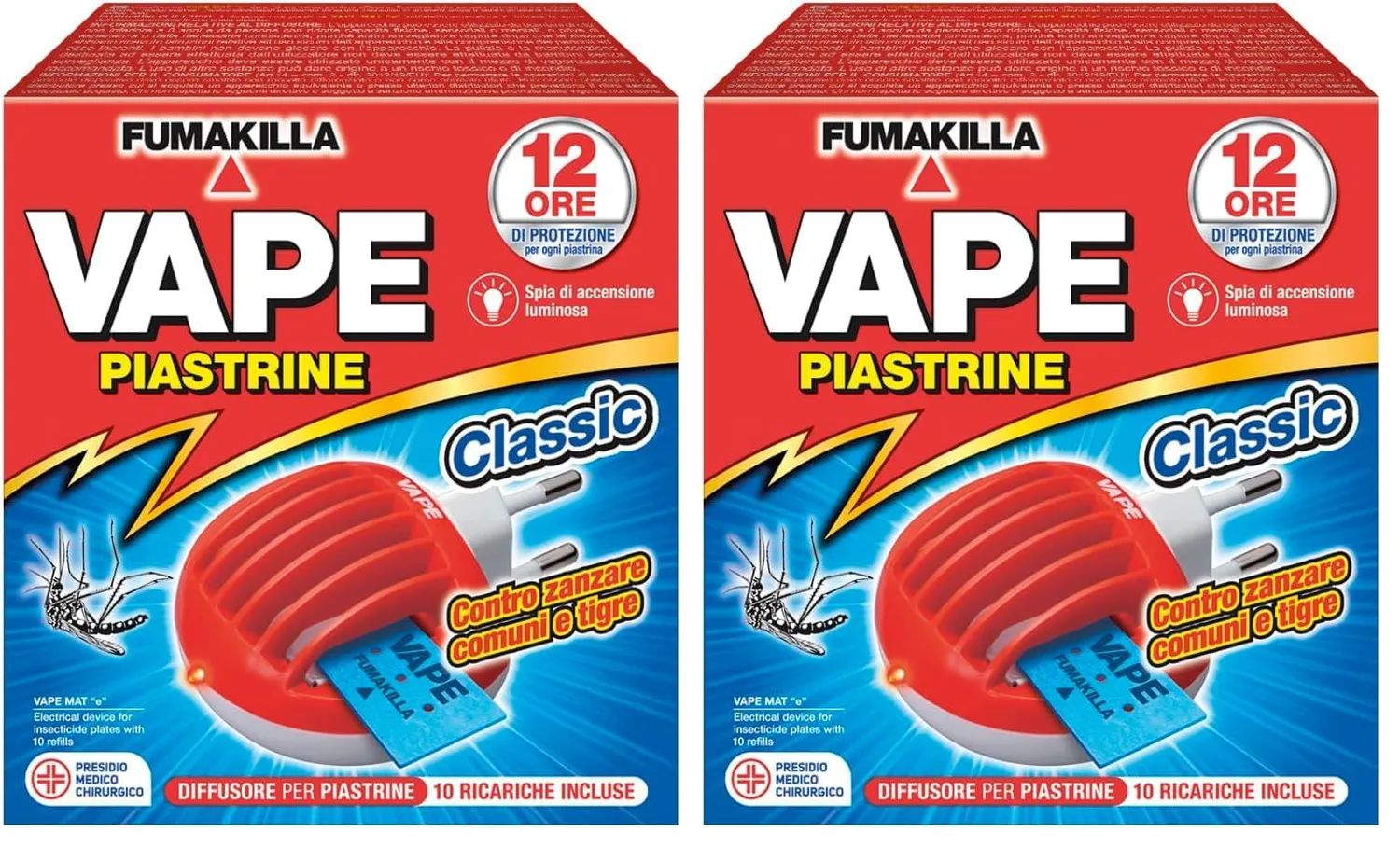 Vape Classic Elettroemanatore Spina + 10 piastrine 12 ore