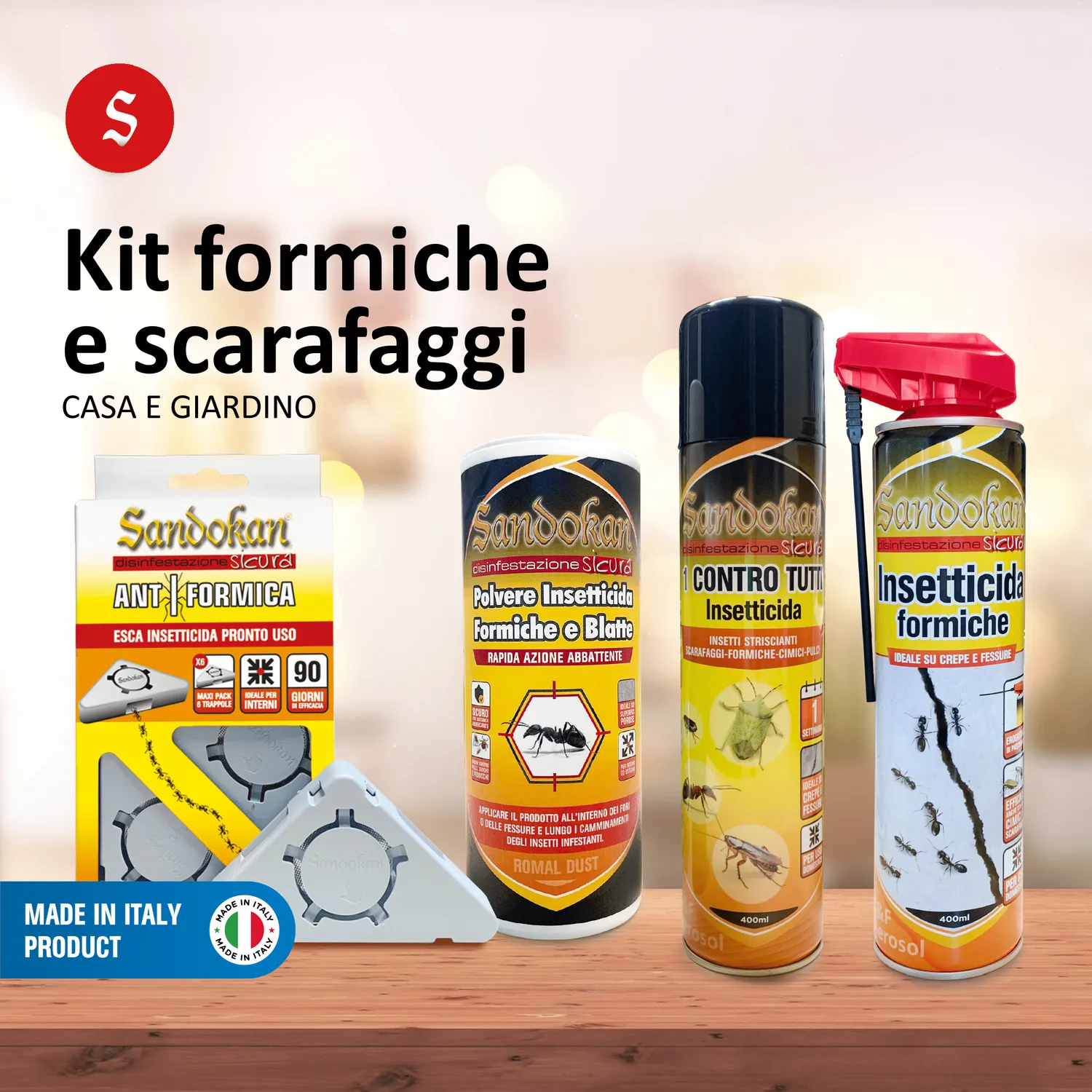 Sandokan Kit Formiche e Scarafaggi casa e giardino completo