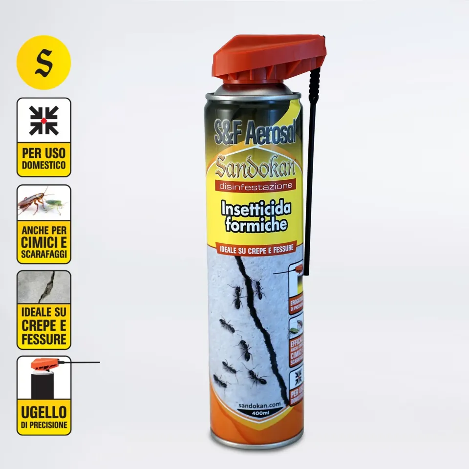 Sandokan Spray Formiche insetticida 400 ml ugello precisione