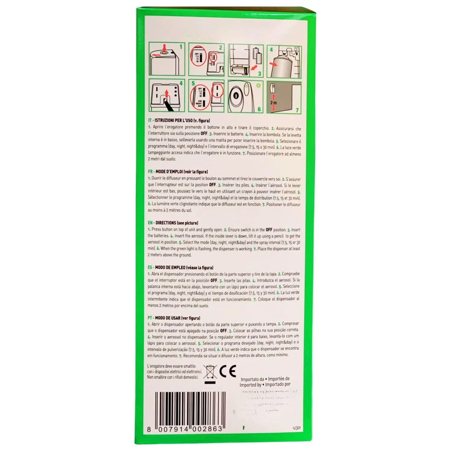 ZigZag Diffusore automatico insetticida set 1+2 ricariche 250 ml