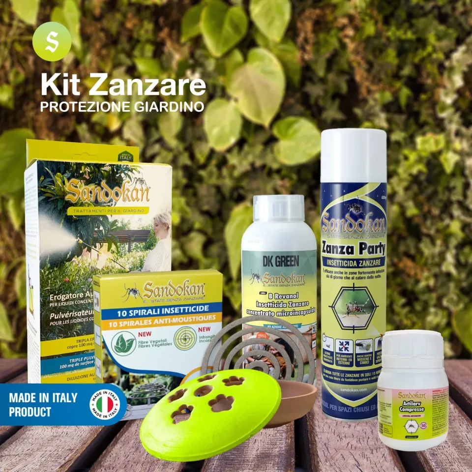 Piccio-NO! Kit Zanzare Giardino con Larvicida e Barriera