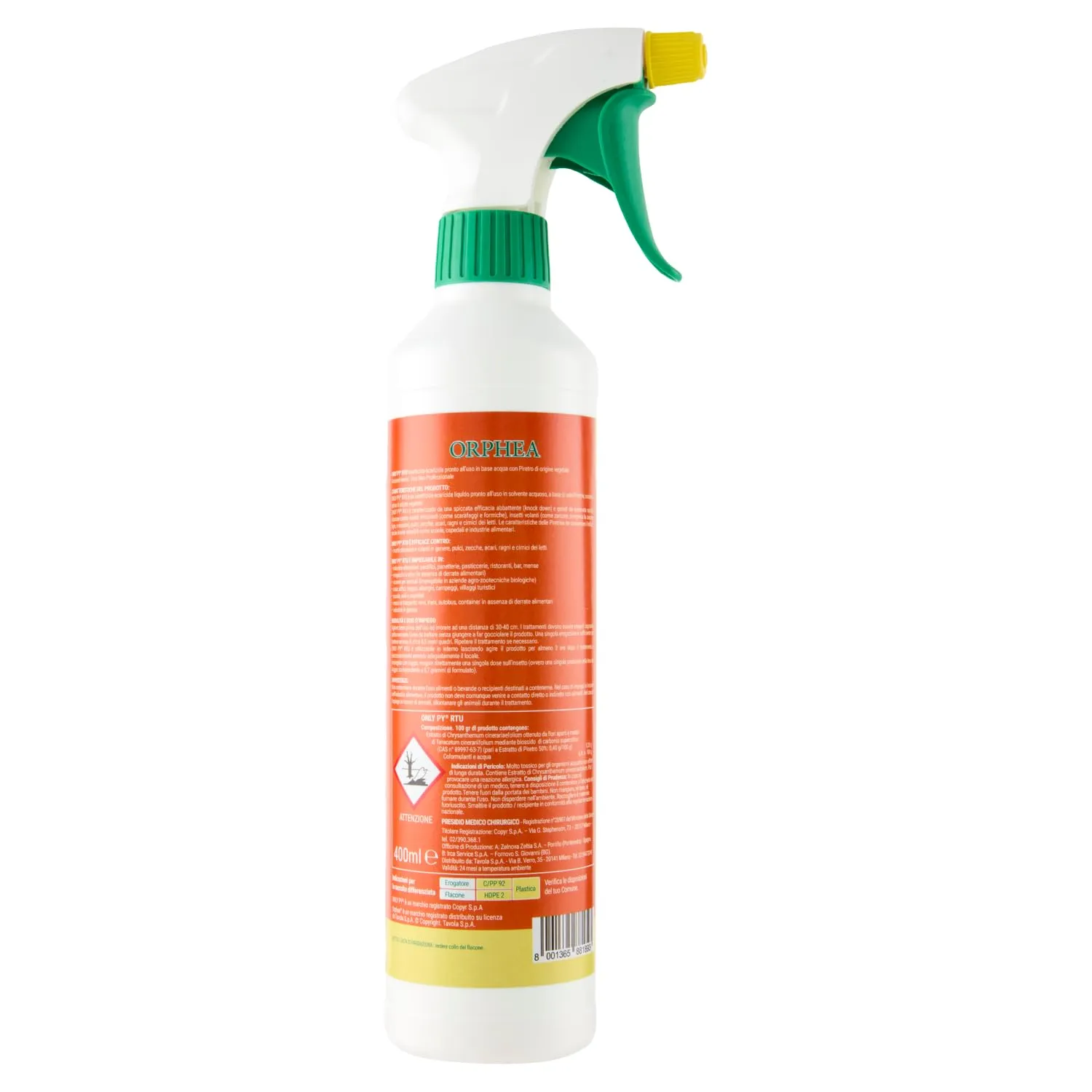 Orphea Insetticida Spray Ampio Spettro 500 ml Piretrine Naturali