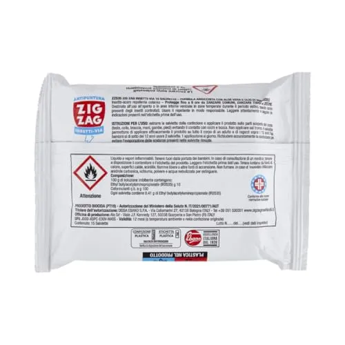 Zig Zag Insettivia salviette antizanzare 15 pz citronella delicata