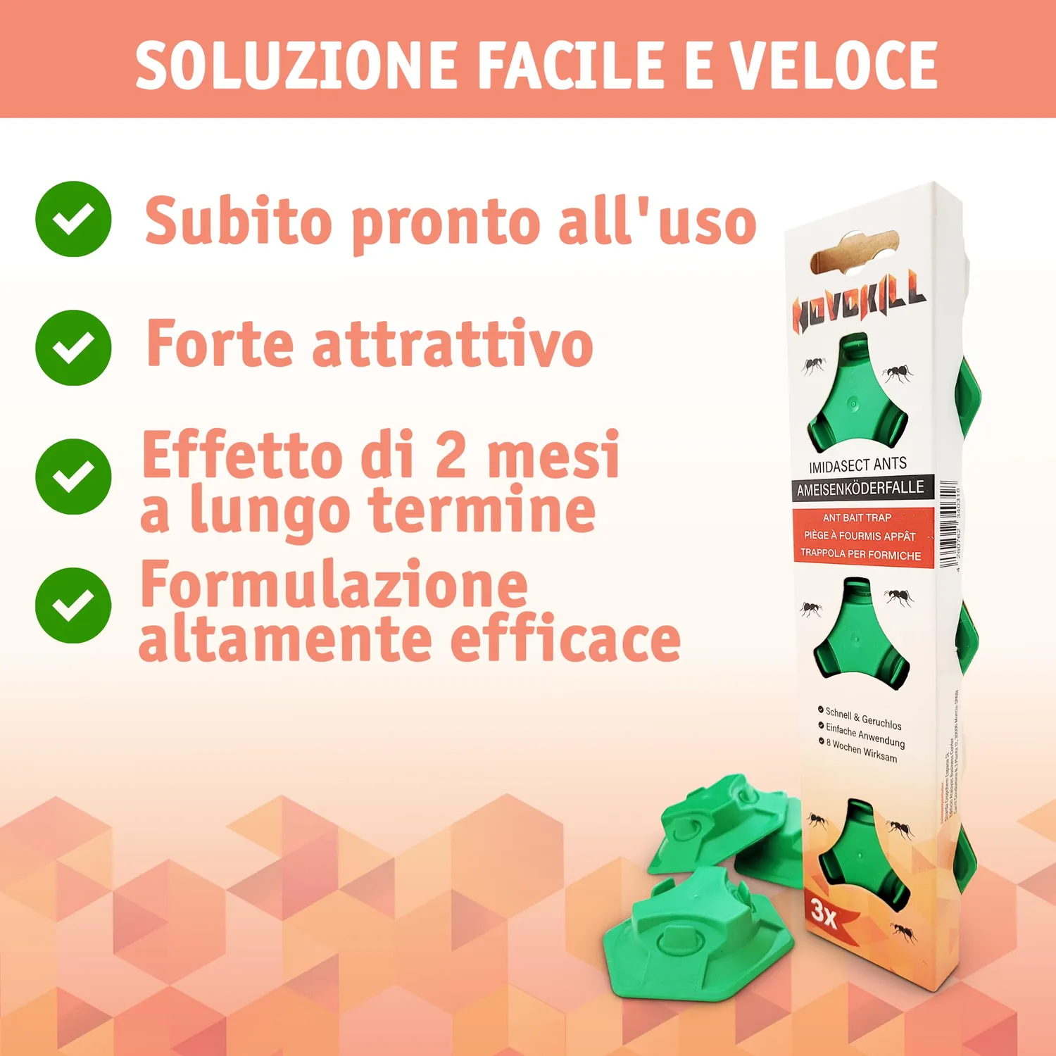 Novokill Trappole Formiche esca 6 pz esterno