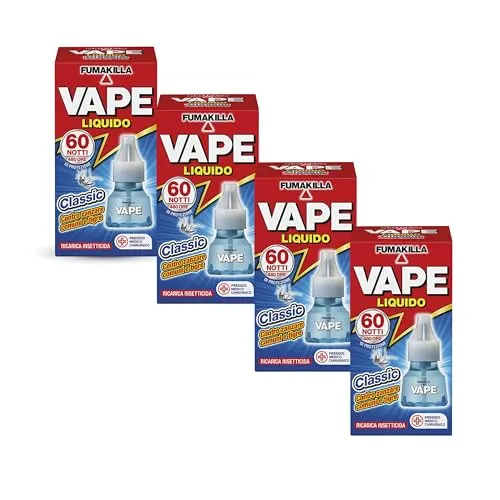 Vape Classic ricarica liquida antizanzare 4 pezzi profumo classico