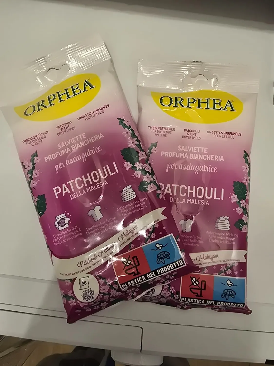 Orphea Salviette Asciugatrice Patchouli 20 Pezzi Antistatico