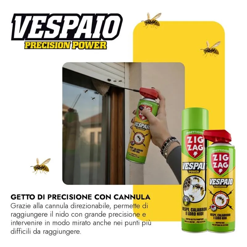 ZigZag Vespaio kit spray antivespe 2 pezzi getto 6 metri
