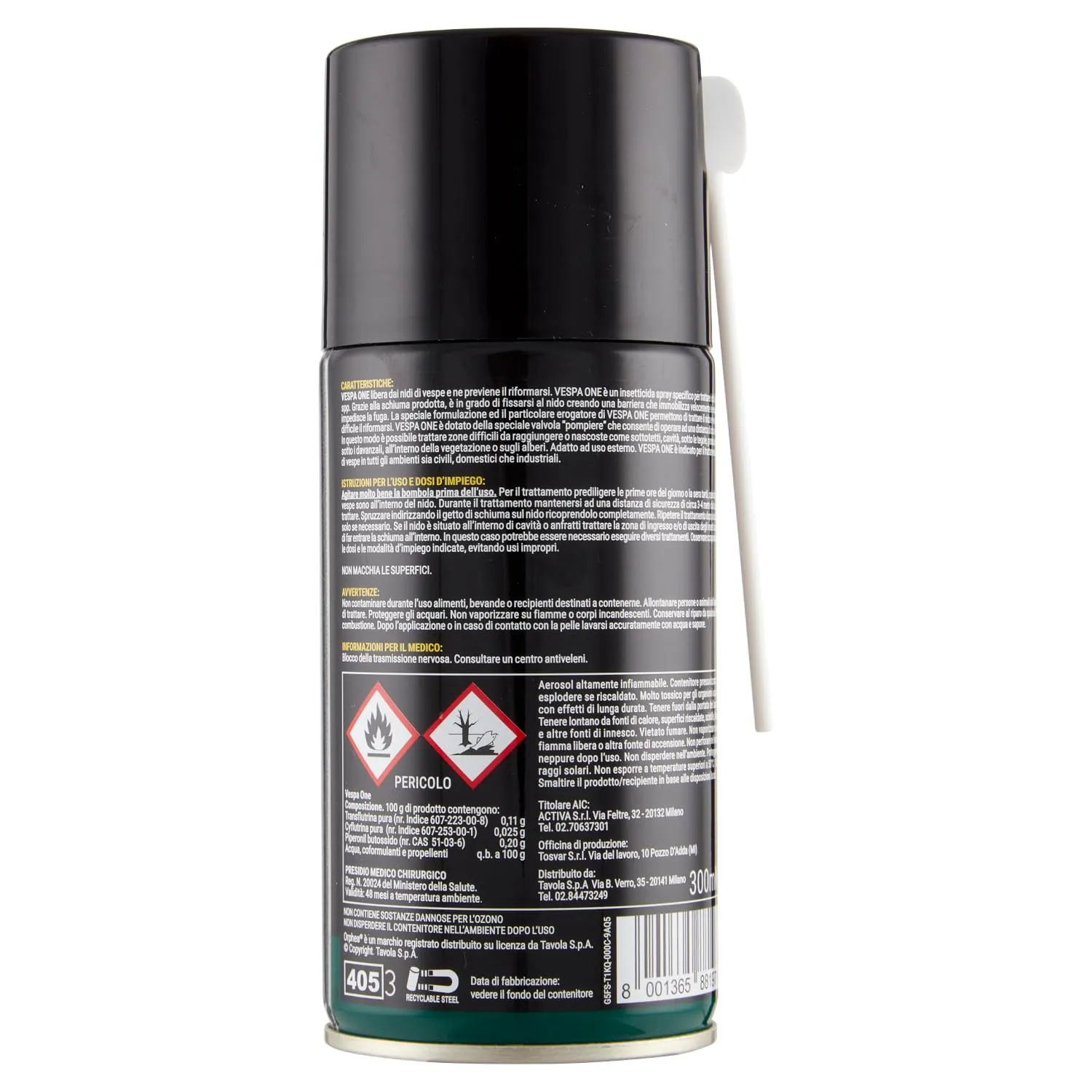 Orphea Vespa One spray schiuma anti vespe nido 500 ml 4 m