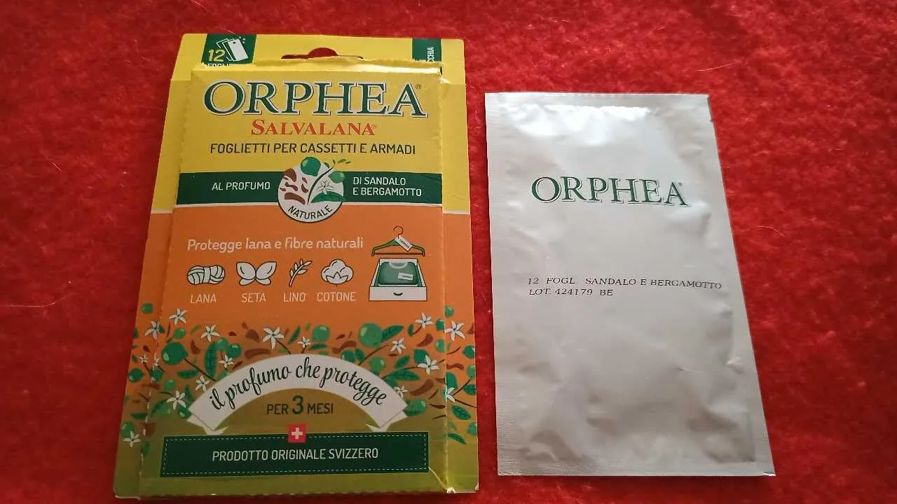 Orphea Salvalana Foglietti sandalo bergamotto 12 pezzi lana