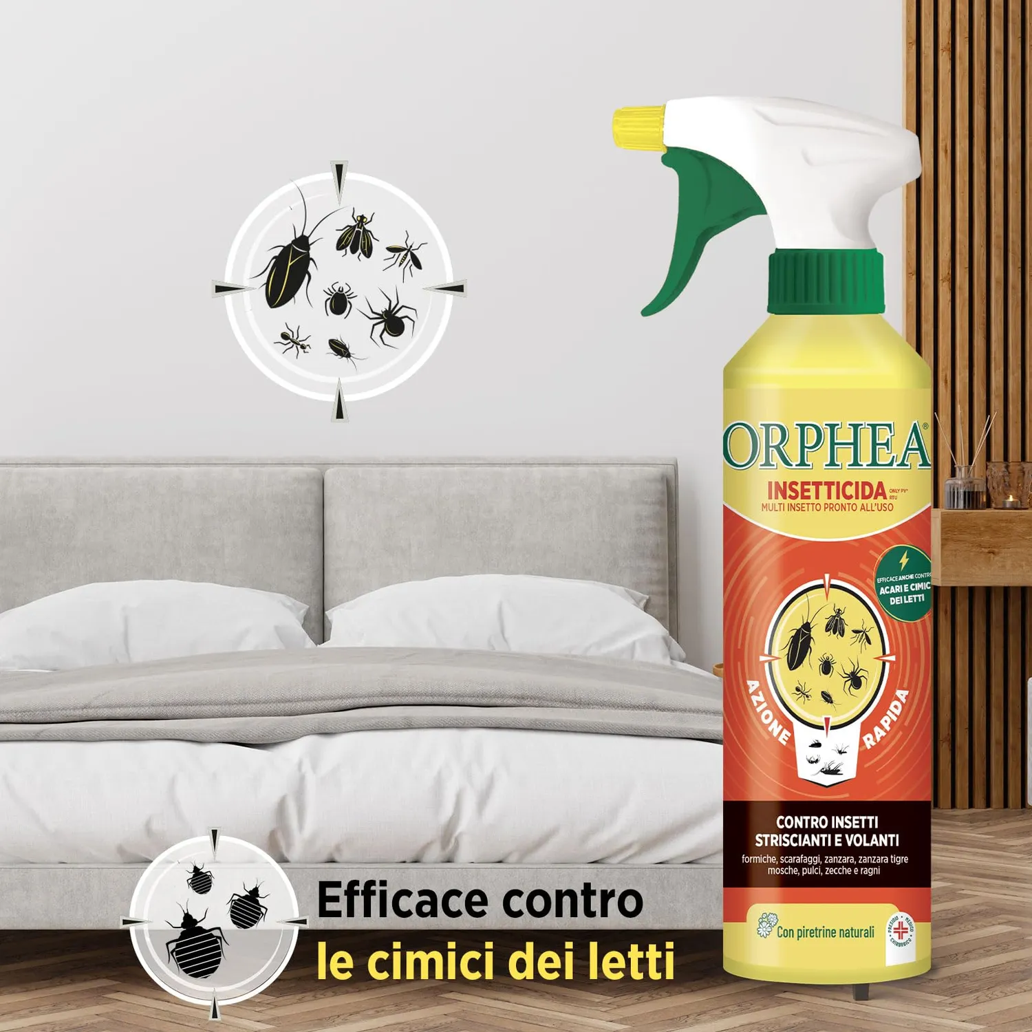 Orphea Insetticida Spray Ampio Spettro 500 ml Piretrine Naturali