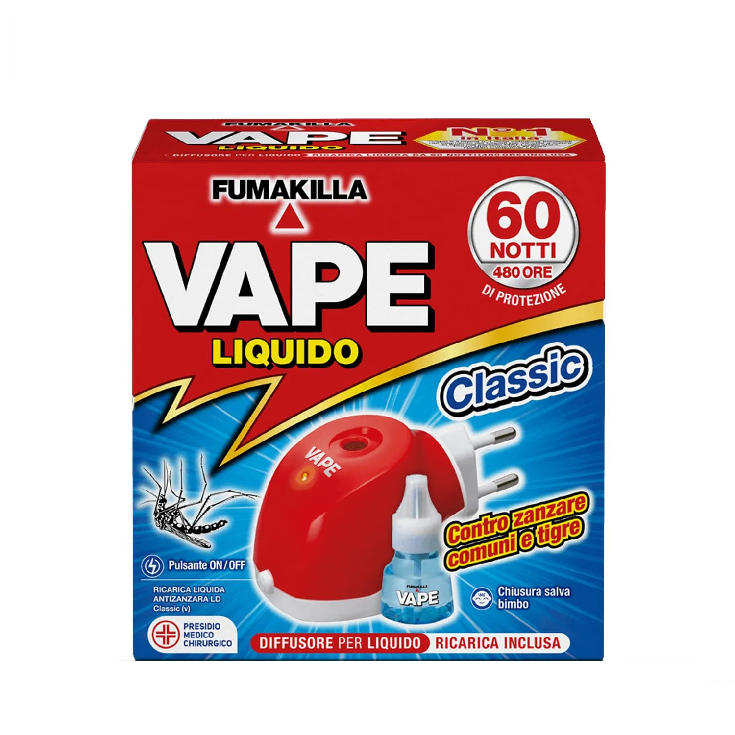 Vape Classic ricarica liquida 15ml 30 notti 240 ore
