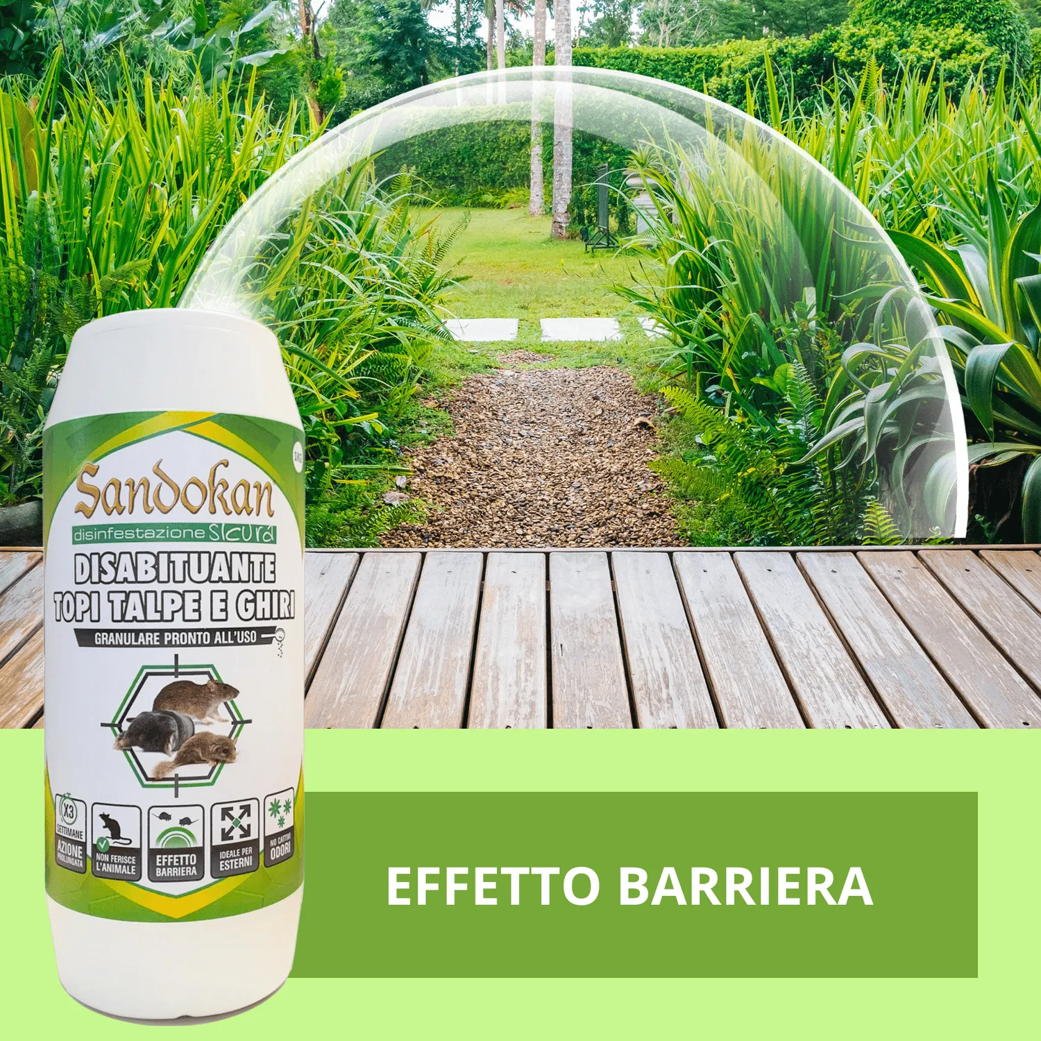 Sandokan Disabituante Topi Talpe Ghiri Granulare 1 L Naturale