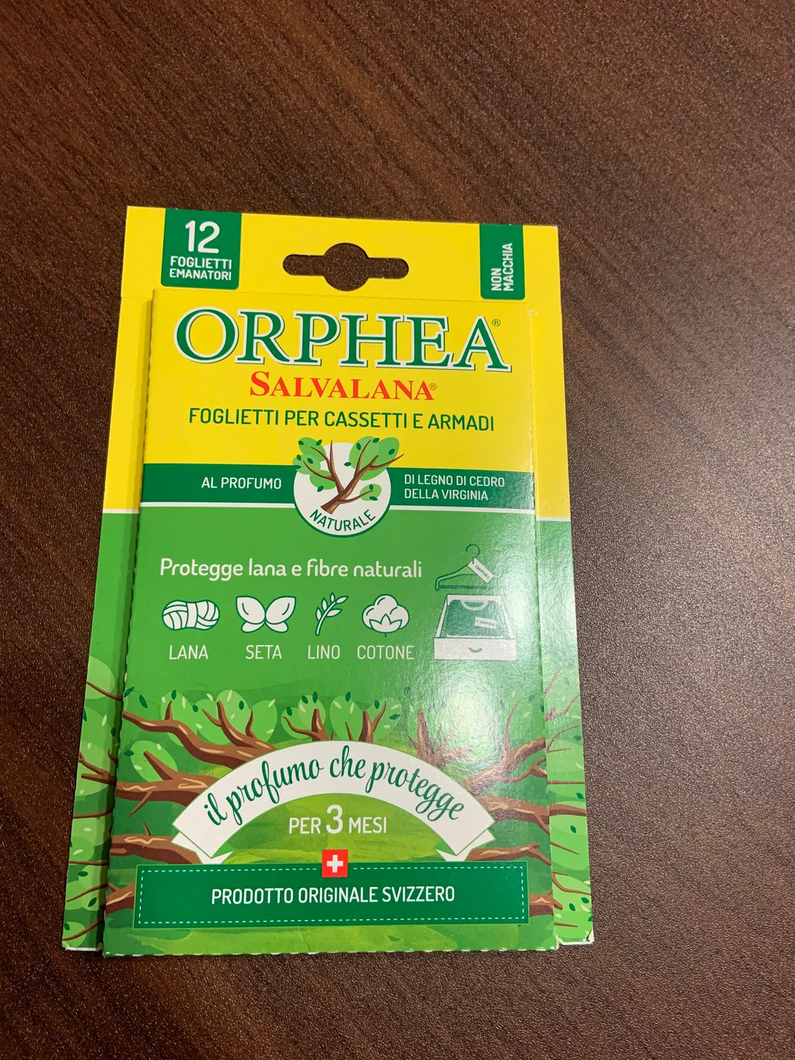 Orphea Salvalana Foglietti sandalo bergamotto 12 pezzi lana