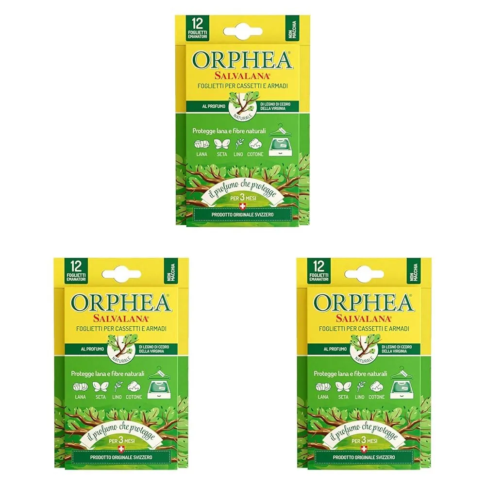 Orphea Salvalana Foglietti sandalo bergamotto 12 pezzi lana
