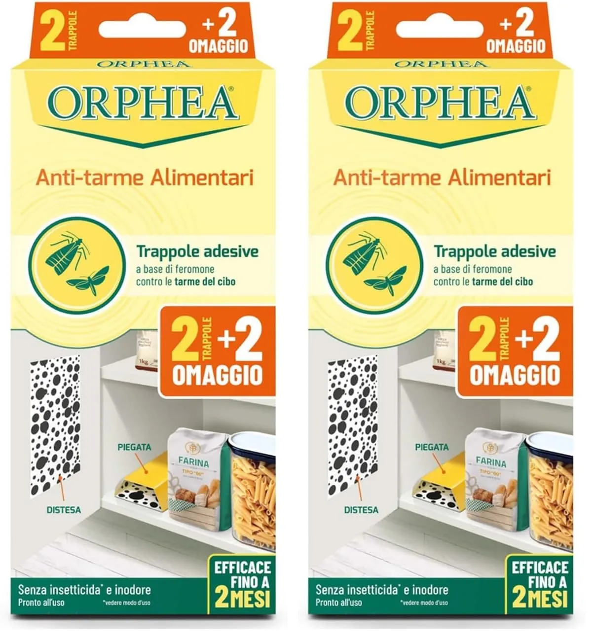 Orphea Antitarme Alimentare 4 Trappole Adesive
