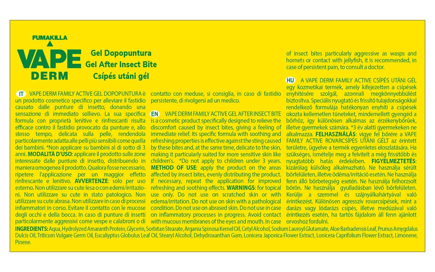 Vape Derm Family Gel Dopopuntura Roll-On 10 ml Lenitivo