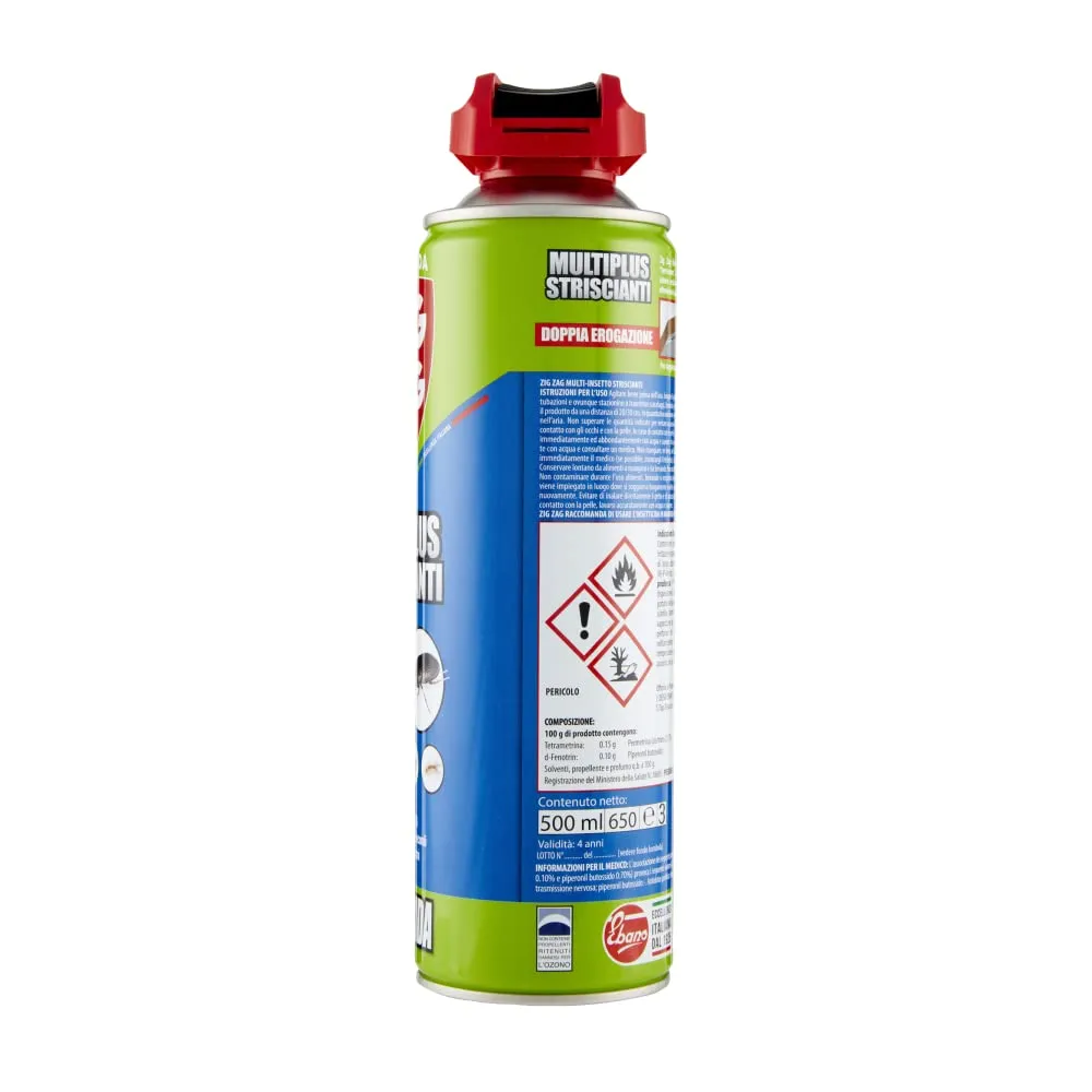 ZigZag Formiche e Scarafaggi Insetticida Spray 500 ml Doppia Erogazione