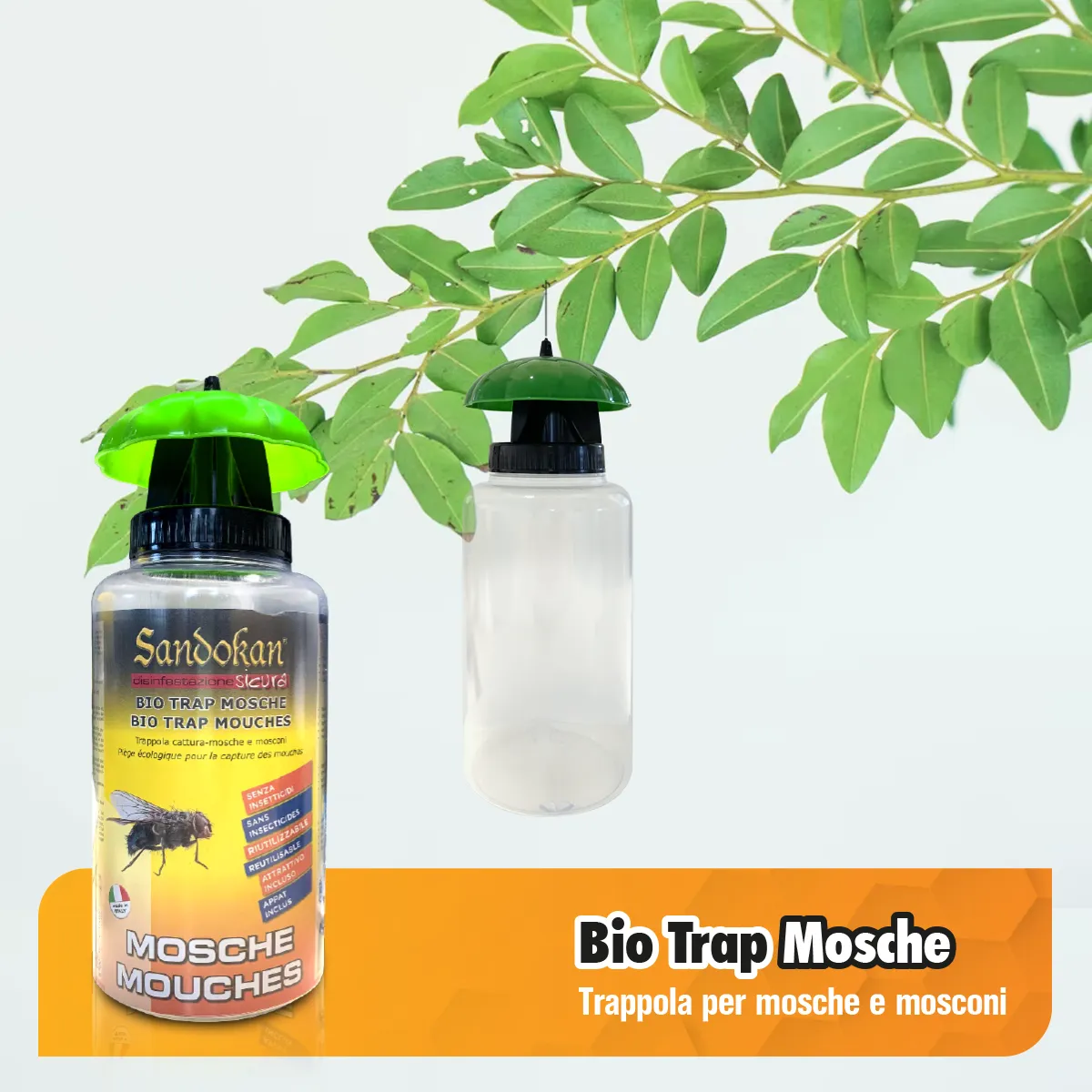 Bio Trap Trappola per Mosche Ecologica con Attrattivo Proteico