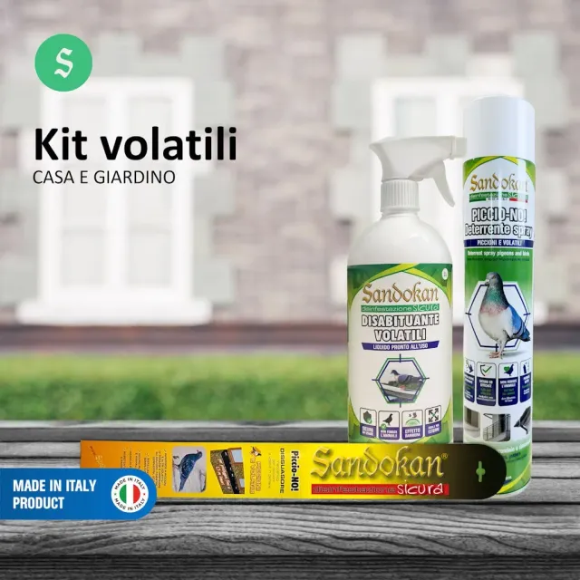 Sandokan Piccio-NO! kit deterrente volatili 3 pezzi balcone