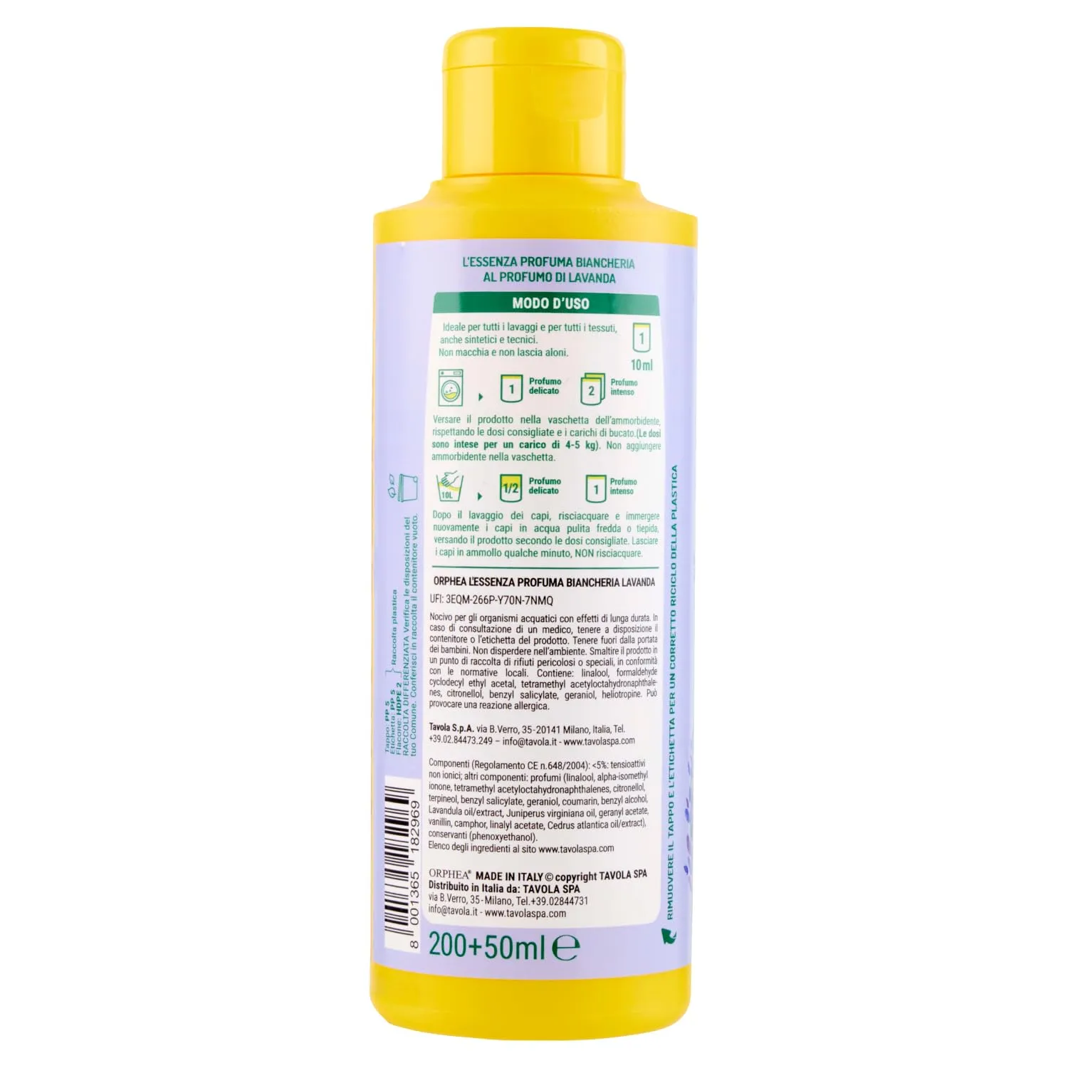 Orphea Essenza Biancheria Profumo Lavanda 200 ml 20 Lavaggi