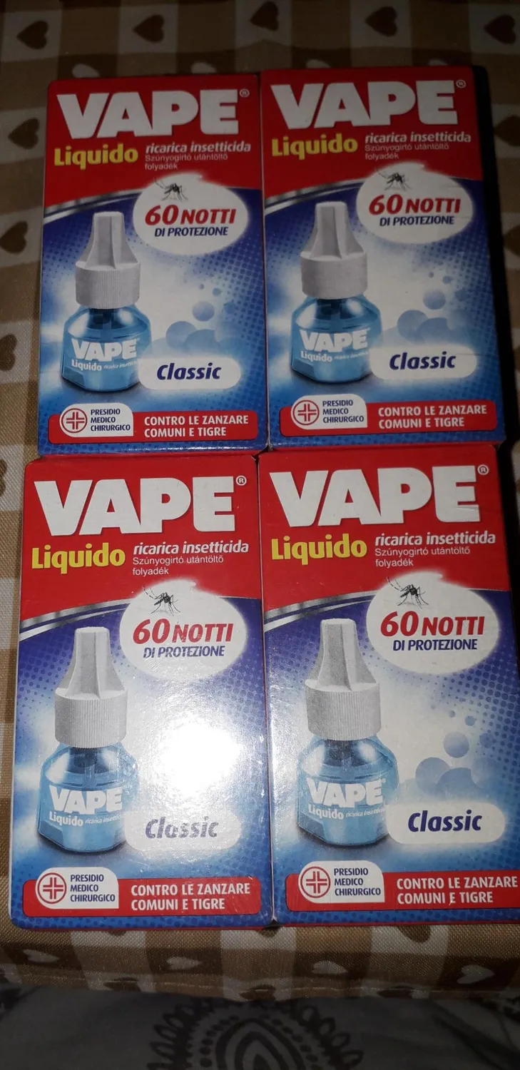 Vape Classic ricarica liquida antizanzare 4 pezzi profumo classico
