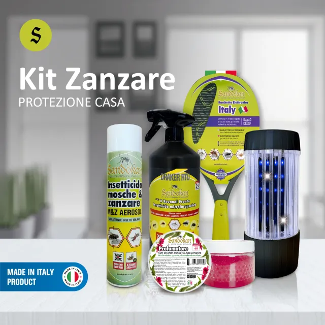 Piccio-NO! Kit Zanzare Casa Led-Zan + spray + pronto 1L