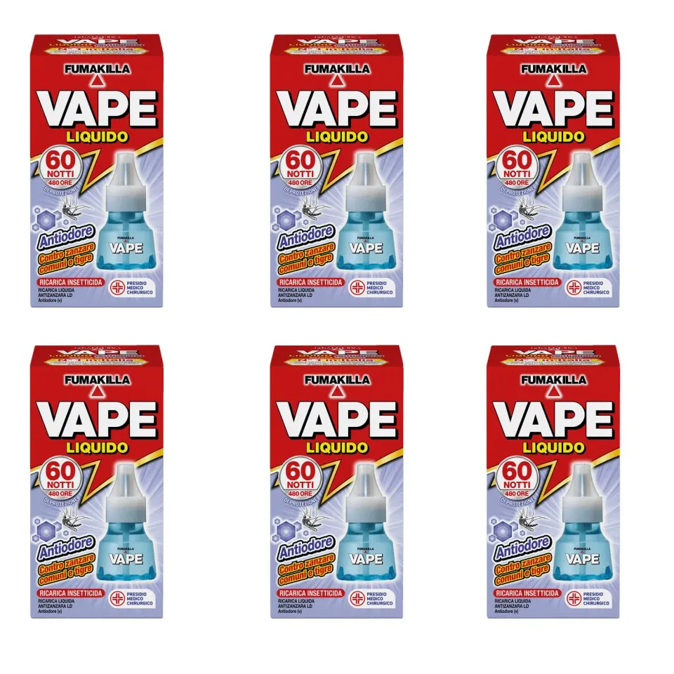 Vape Ricarica Liquida 60 Notti Antiodore 6x30 ml