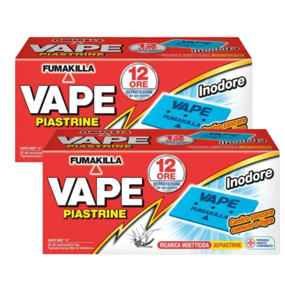 Vape Piastrine Antiodore ricarica zanzare 60 pezzi 2x30