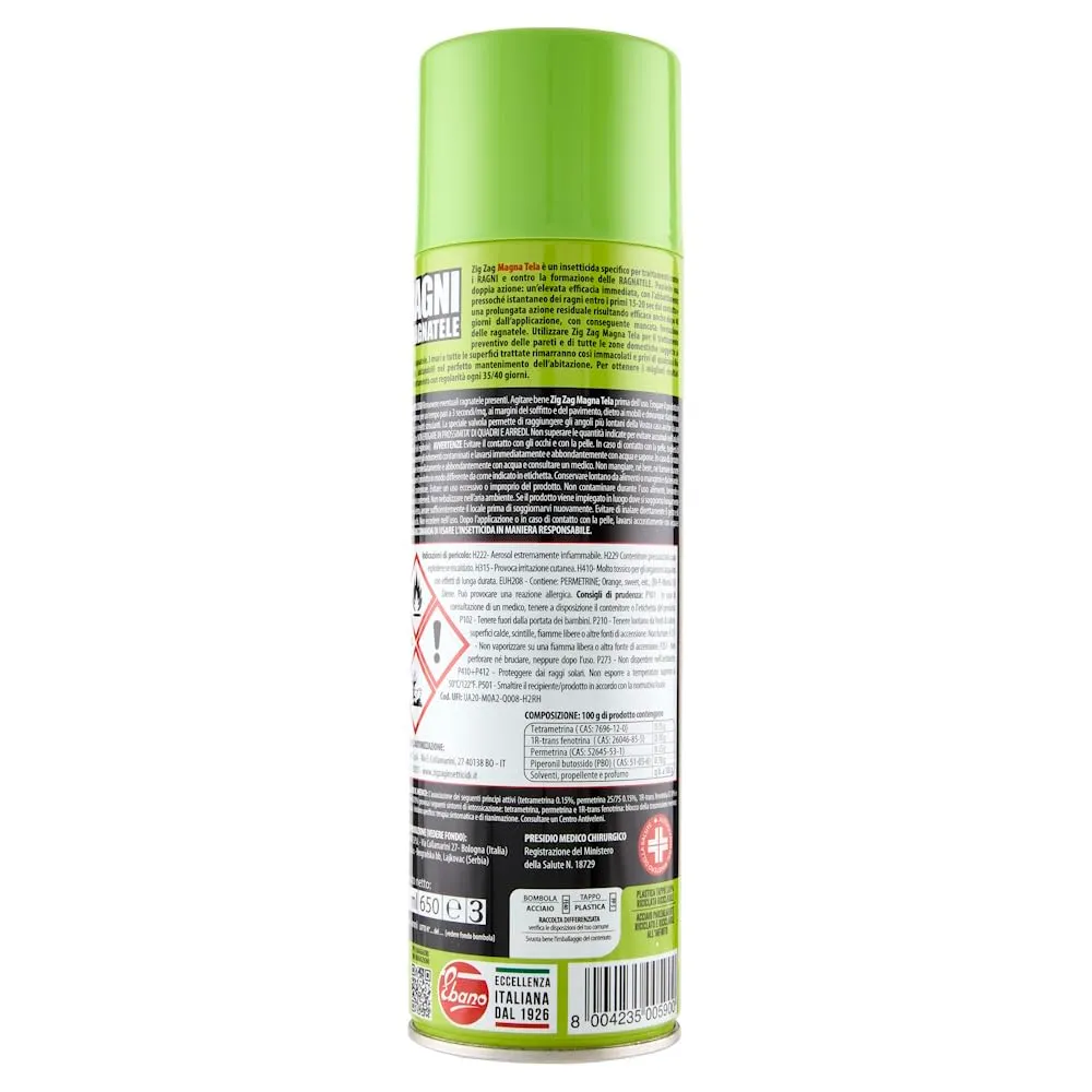 ZigZag Magnatela insetticida spray anti ragni flacone 500 ml