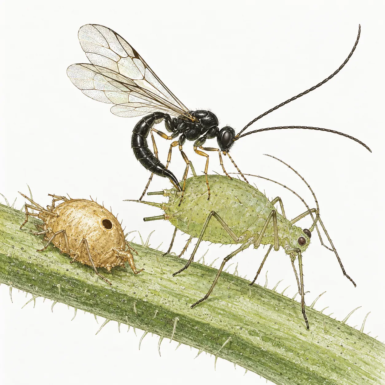 FGMN Nursery Aphidius ervi vespe contro afidi grandi